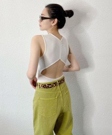White Cut Out Back Vest #250311